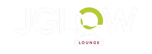JGlow Lounge logo in gold and white